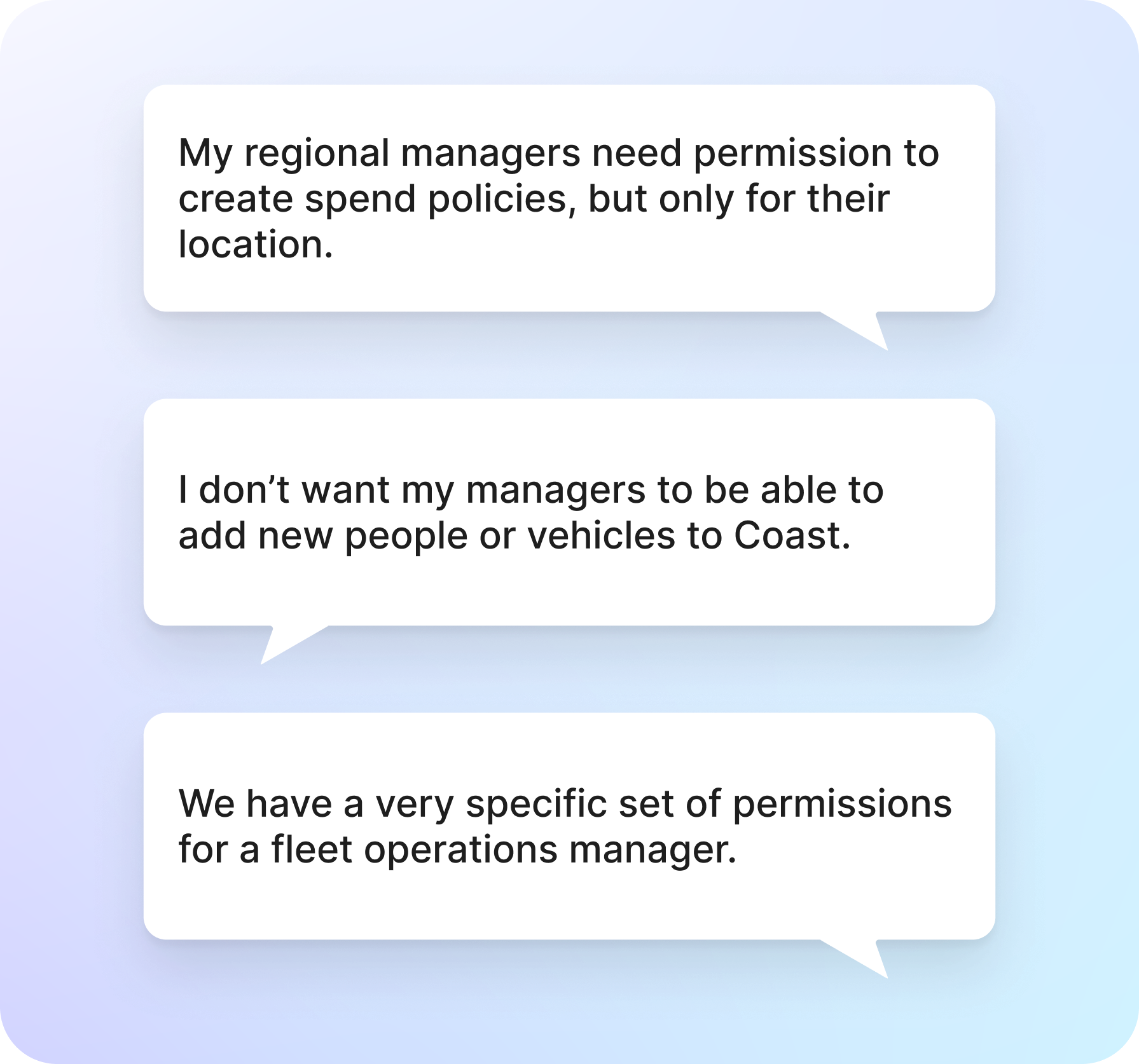 Customer quotes about user role pain points from sales calls